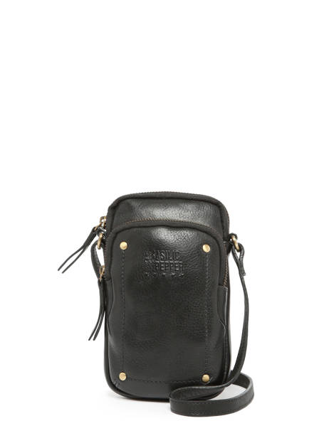 Ccrossbody  Phone Case Leather Basilic pepper Black boston BBOS04