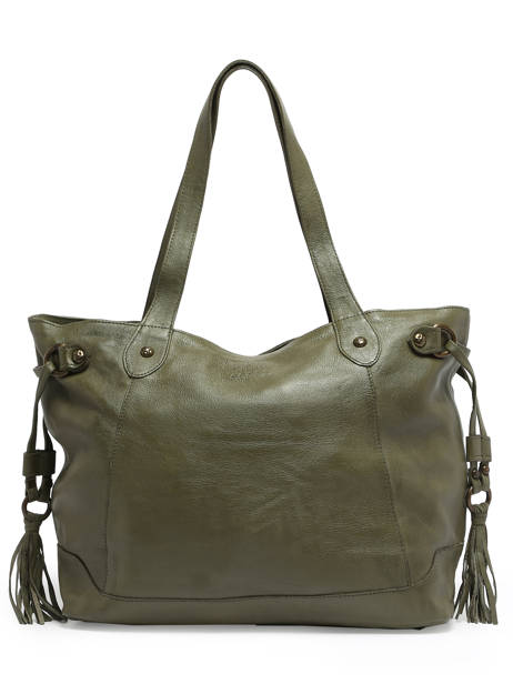 Shoulder Bag Cow Leather Basilic pepper Green cow 155N