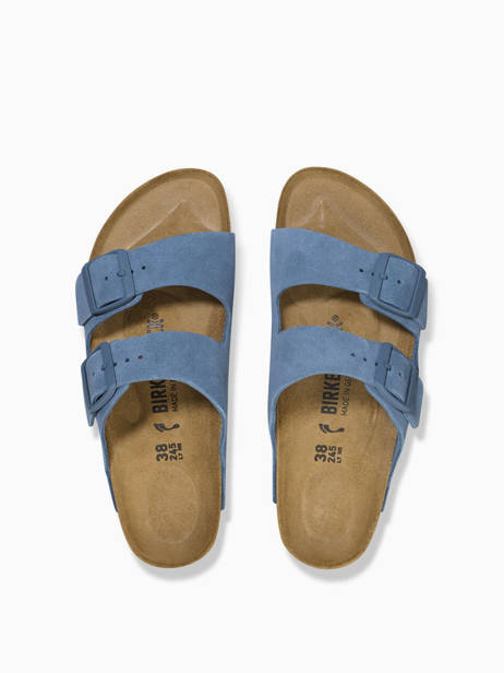 Slippers Arizona In Leather Birkenstock Blue women 1026820 other view 4