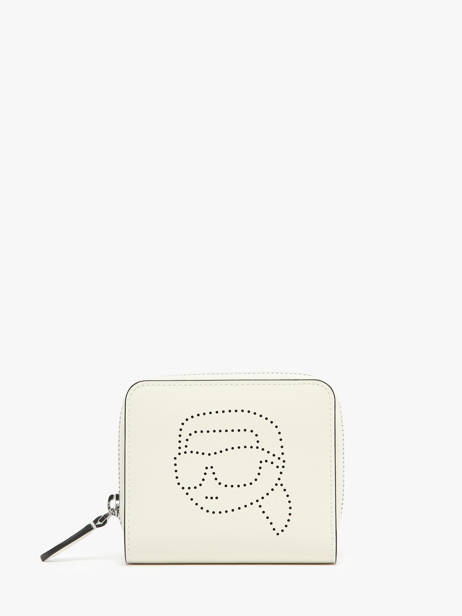 Leather K/ikonik Perforated Wallet Karl lagerfeld Beige k ikonic 2.0 241W3202