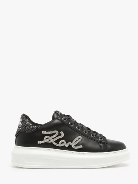 Sneakers Kapri Signiature In Leather Karl lagerfeld Black women KL62510G