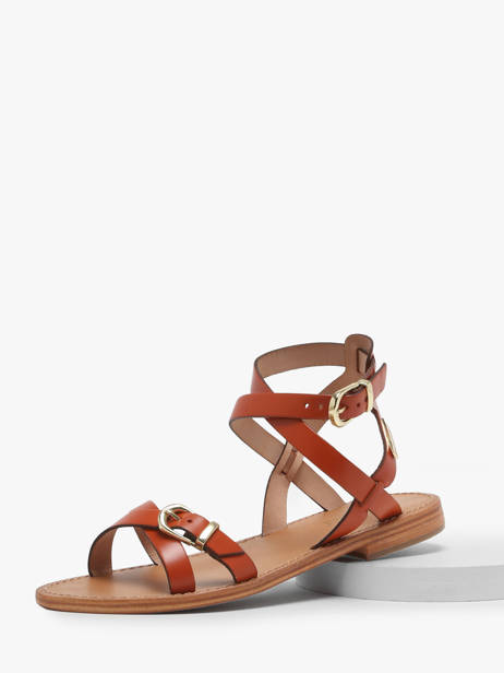 Leather Hepana Sandals Les tropeziennes Red women HEPANA other view 3