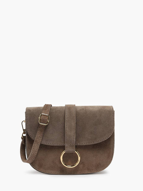 Sac Bandoulière Velvet Cuir Milano Marron velvet VE23112