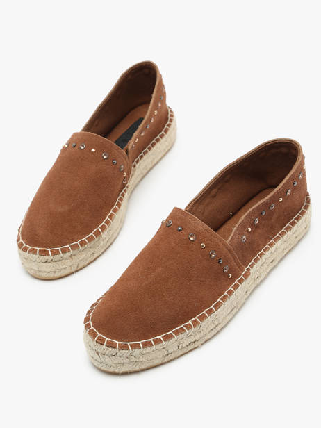 Espadrilles In Leather Colors of california Brown women HCESPA10 other view 2