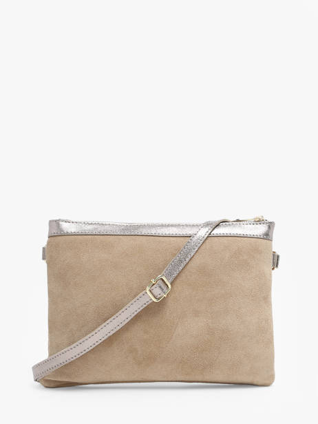 Sac Bandoulière Velvet Cuir Milano Beige velvet VE24065 vue secondaire 4