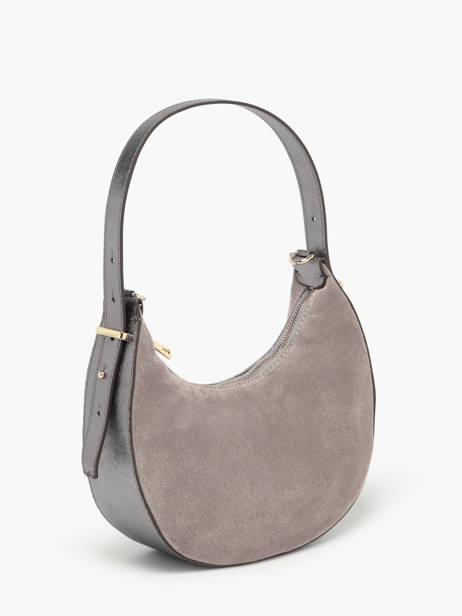 Shoulder Bag Velvet Leather Milano Gray velvet VE24063 other view 2