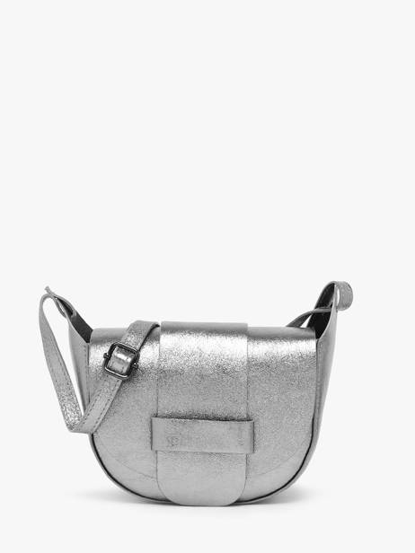 Sac Bandoulière Nine Cuir Milano Argent nine NI24064