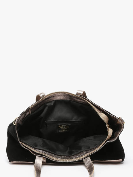 Sac Porté épaule A4 Velvet Cuir Milano Noir velvet VE24064 vue secondaire 3