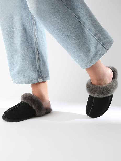 Scuffette Ii Slippers In Leather Ugg Black women 1106872 other view 1