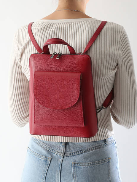 Shoulder Strap Backpack Milano Red caviar CA240615 other view 1