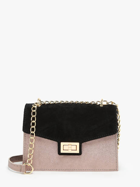 Leather Velvet Crossbody Bag Milano Black velvet VE21121