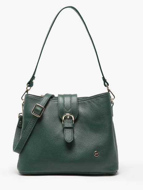 Shoulder Bag Luna Leather Hexagona Green luna 6820081