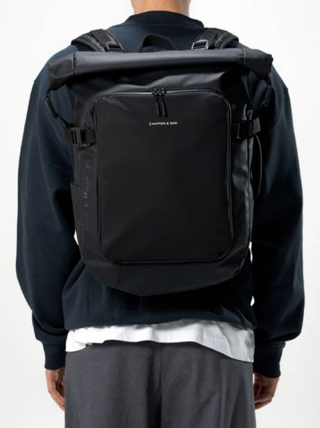 Backpack Kapten and son Black backcpack LISBON other view 1