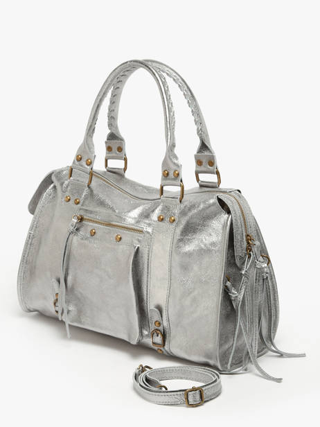 Sac Porté épaule A4 Nine Cuir Milano Argent nine NI24093 vue secondaire 2