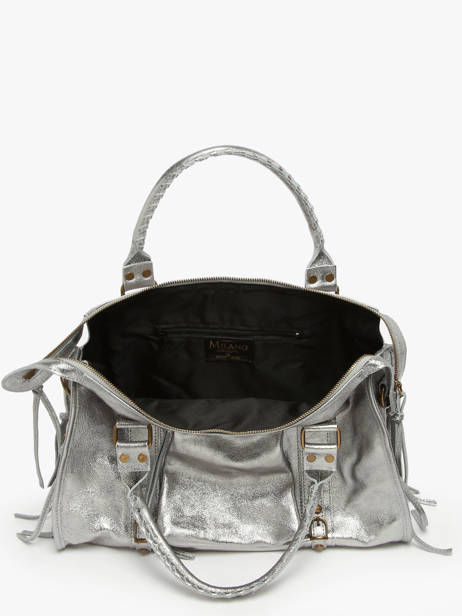 Sac Porté épaule A4 Nine Cuir Milano Argent nine NI24093 vue secondaire 3