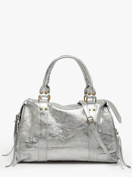 Sac Porté épaule A4 Nine Cuir Milano Argent nine NI24093 vue secondaire 4