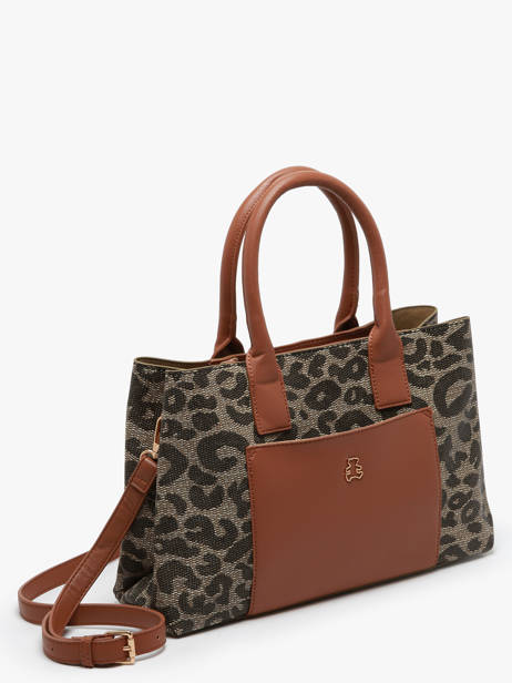 Shoulder Bag Leopard Lulu castagnette Brown leopard TOURRIER other view 2