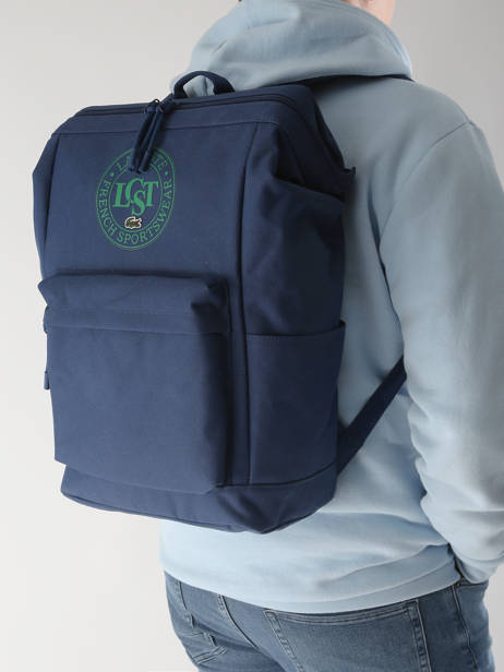 Backpack Lacoste Blue neo croc NU4688NZ other view 1