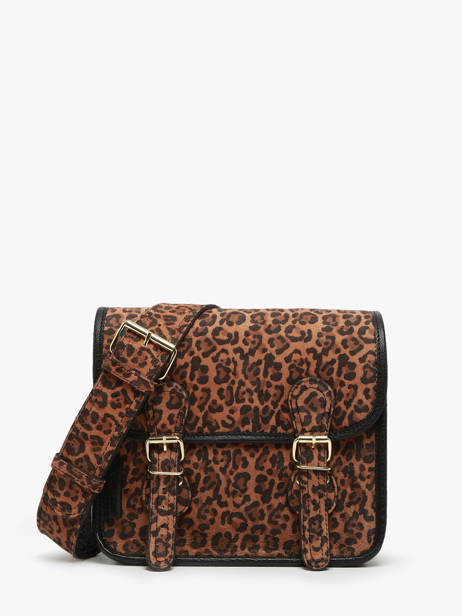 Sac Bandoulière Leopard Cuir Paul marius Marron leopard SACOSLEO