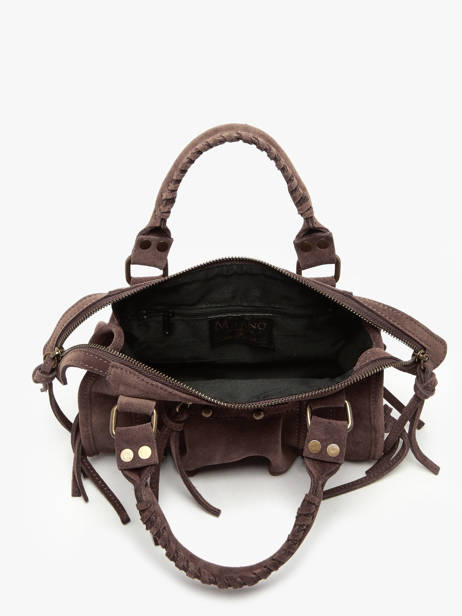 Shoulder Bag Velvet Leather Milano Brown velvet VE24093 other view 3