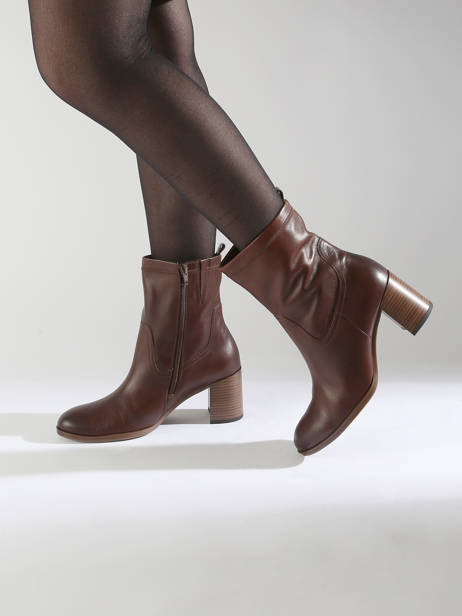 Bottines à Talon In Leather Gabor Brown women 55 other view 1