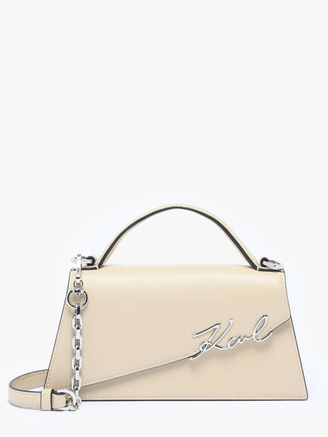 Sac Bandoulière K Signature Cuir Karl lagerfeld Beige k signature A1W30458