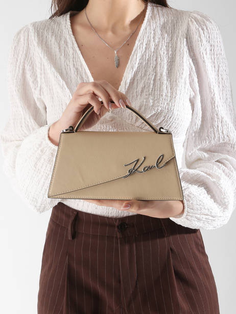 Sac Bandoulière K Signature Cuir Karl lagerfeld Beige k signature A1W30458 vue secondaire 1