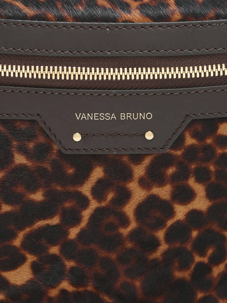 Sac Banane Othilia Léopard Cuir Vanessa bruno Marron cabas 11V40878 vue secondaire 4