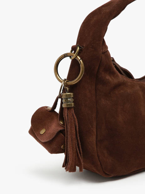 Keychain Leather Milano Brown velvet VE24112 other view 1