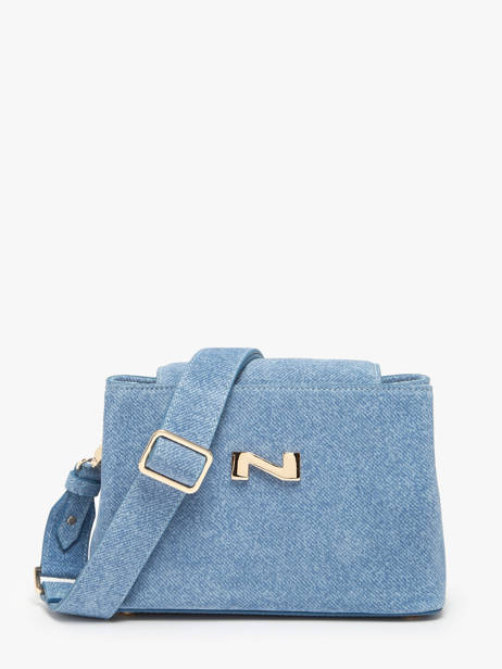 Shoulder Bag Denim Leather Nathan baume Blue denim 2D