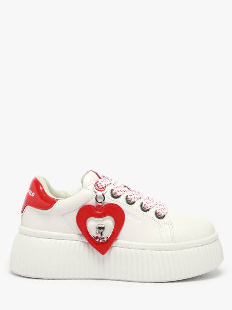 Sneakers Kreeper Low Valentine In Leather Karl lagerfeld White women KL42314V