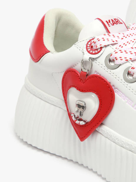 Sneakers Kreeper Low Valentine In Leather Karl lagerfeld White women KL42314V other view 2