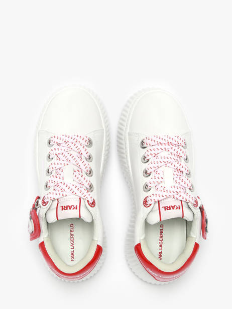 Sneakers Kreeper Low Valentine In Leather Karl lagerfeld White women KL42314V other view 3