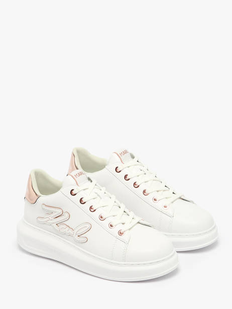 Sneakers Kapri Signiature Embossed In Leather Karl lagerfeld White women KL62511A other view 1