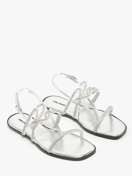 Sandals Olympia Karl Signiature Karl lagerfeld Silver women KL87425 other view 1