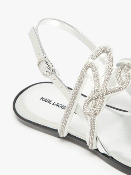 Sandals Olympia Karl Signiature Karl lagerfeld Silver women KL87425 other view 2