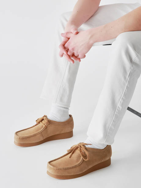 Derby Shoes Wallabee In Leather Clarks Brown men 26172821 other view 1