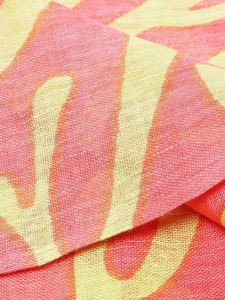 Linen Scarf Coral 100x100cm Biba Red accessoires RI255A other view 1