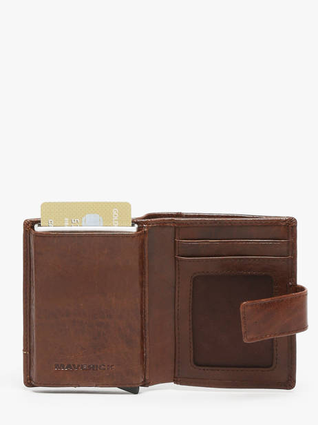 Checkholder With Card Holder Leather Maverick Brown rough gear MAVRG062 other view 1