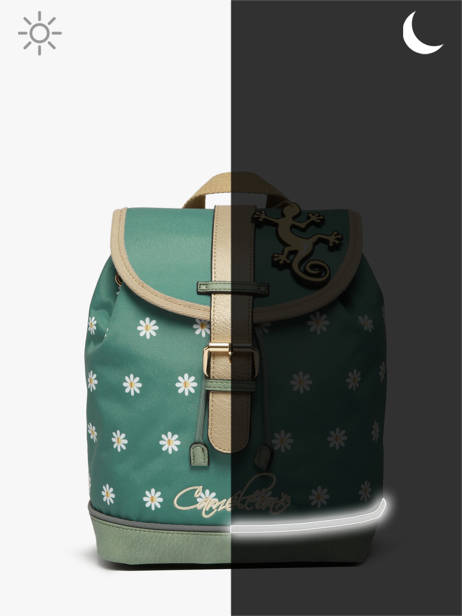 1 Compartment Backpack Cameleon Green vintage fantasy SD25 other view 7