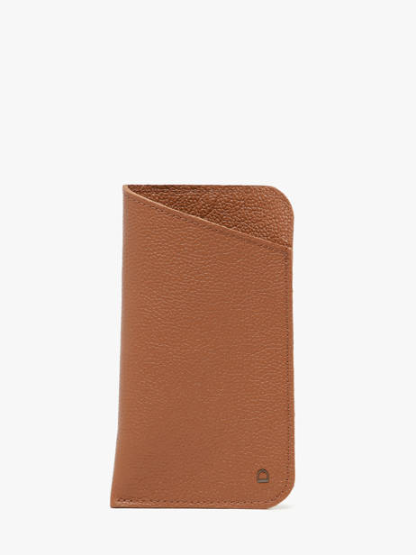 Étui Lunette Cuir Etrier Marron madras EMAD5017