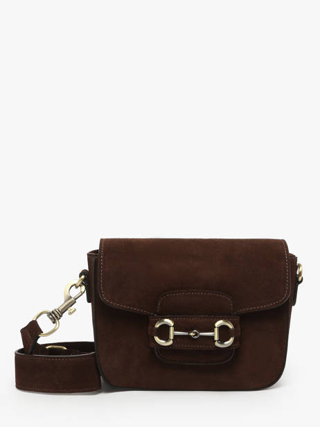 Sac Bandoulière Velvet Cuir Milano Marron velvet VE260611