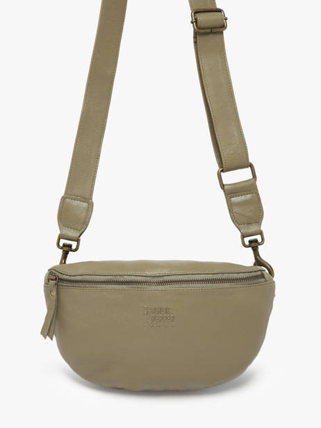 Leather Cow Belt Bag Basilic pepper Green cow BCOW55 other view 2