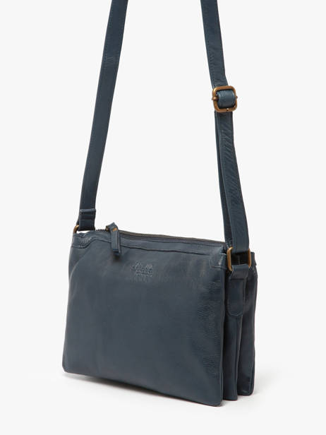 Shoulder Bag Cow Leather Basilic pepper Blue cow BCOW83 other view 2