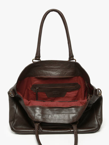 Sac Porté épaule A4 Cow Cuir Basilic pepper Marron cow BCOW78 vue secondaire 3