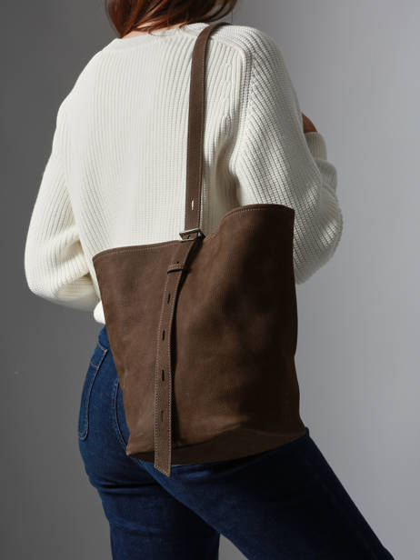 Sac Porté épaule Sac à Dos M Cavalier Nubuck Cuir Etrier Marron cavalier nubuck ECAN126M vue secondaire 2