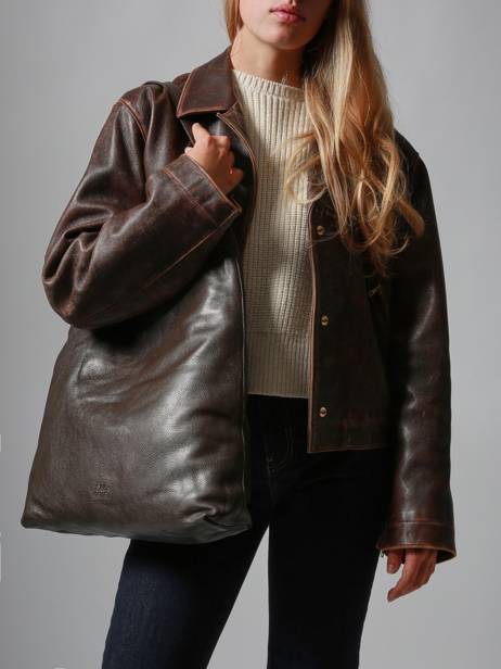 Shoulder Bag Cow Leather Basilic pepper Brown cow BCOW2L other view 1