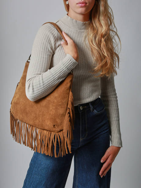 Crossbody Bag Velvet Leather Milano Brown velvet VE241117 other view 1