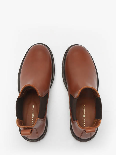 Chelsea Boots In Leather Tommy hilfiger Brown women 8766BDS other view 4