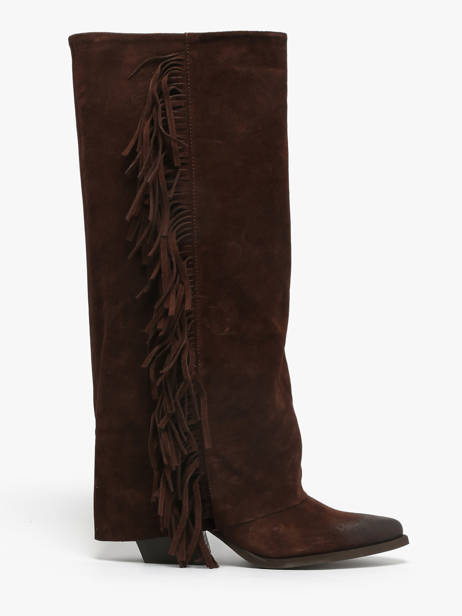 Bottes à Talon En Cuir The icona Marron women TX565